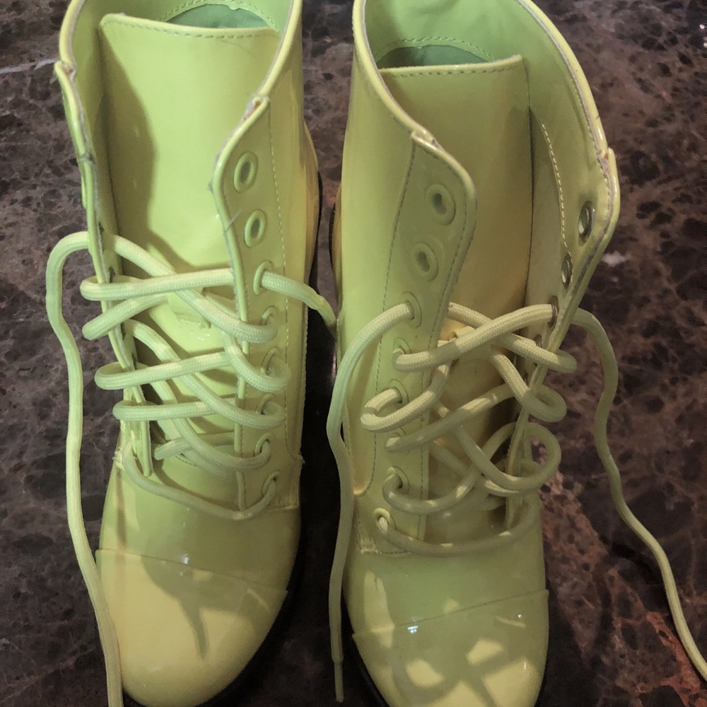 Qupid Neon Green Boots